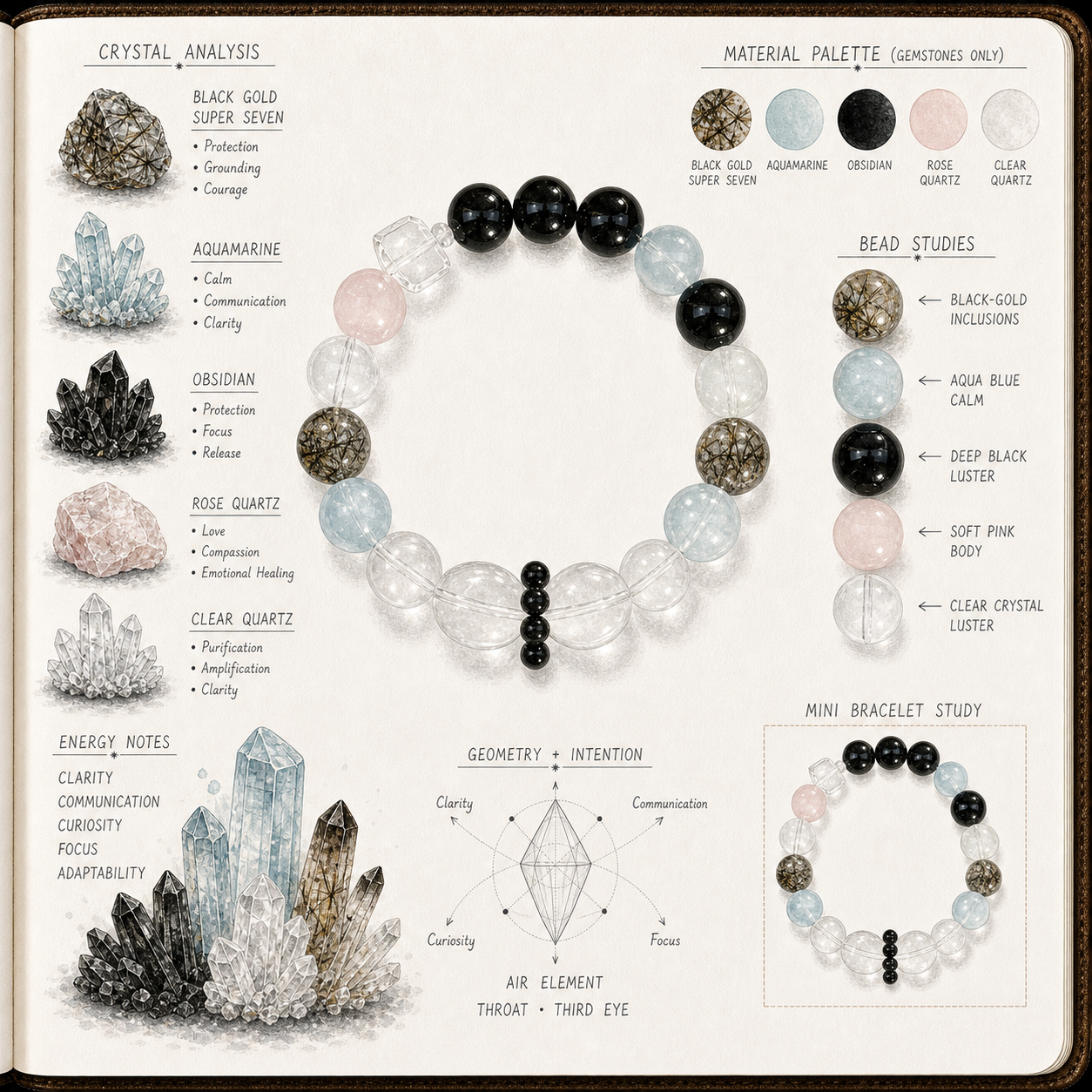 Aurlin Gemini Natural Energy Crystal Bracelet – Clarity & Communication