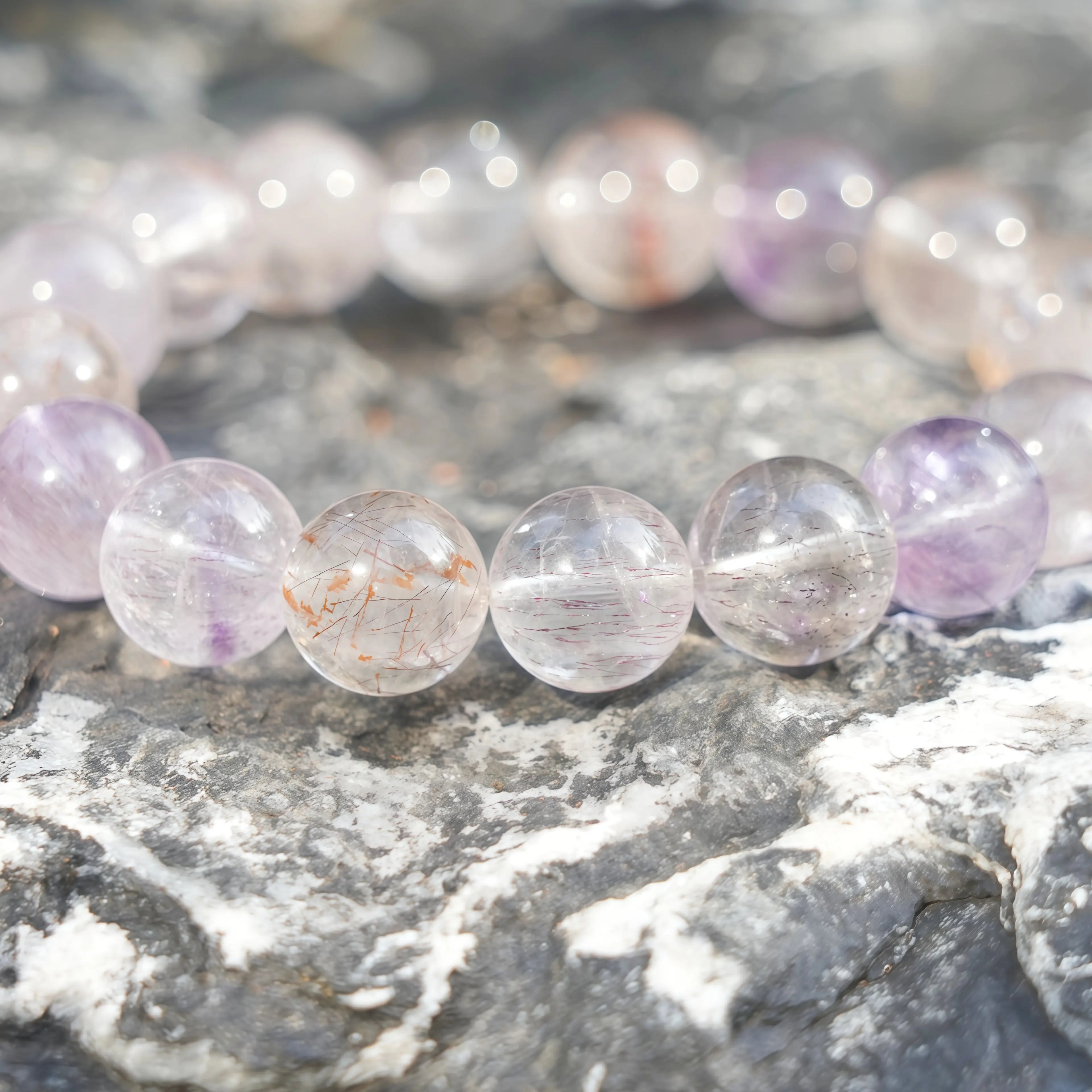 Aurlin Purple Super Seven Bracelet – Intuition, Psychic Ability & Spiritual Mastery